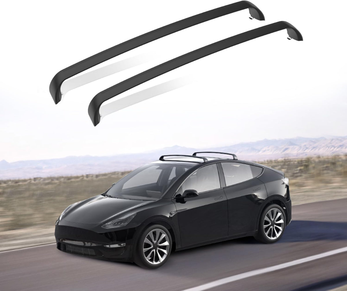 Tesla Model Y Roof Rack (2021-2024) – Quiet Aero Crossbars with Tesla-Specific Anti-Theft Locks | Aluminum Cargo Bars