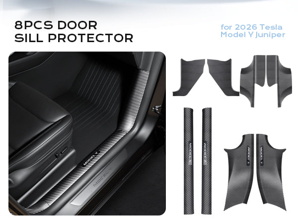 2025+ Model Y Carbon Fiber Door Sill Protectors
