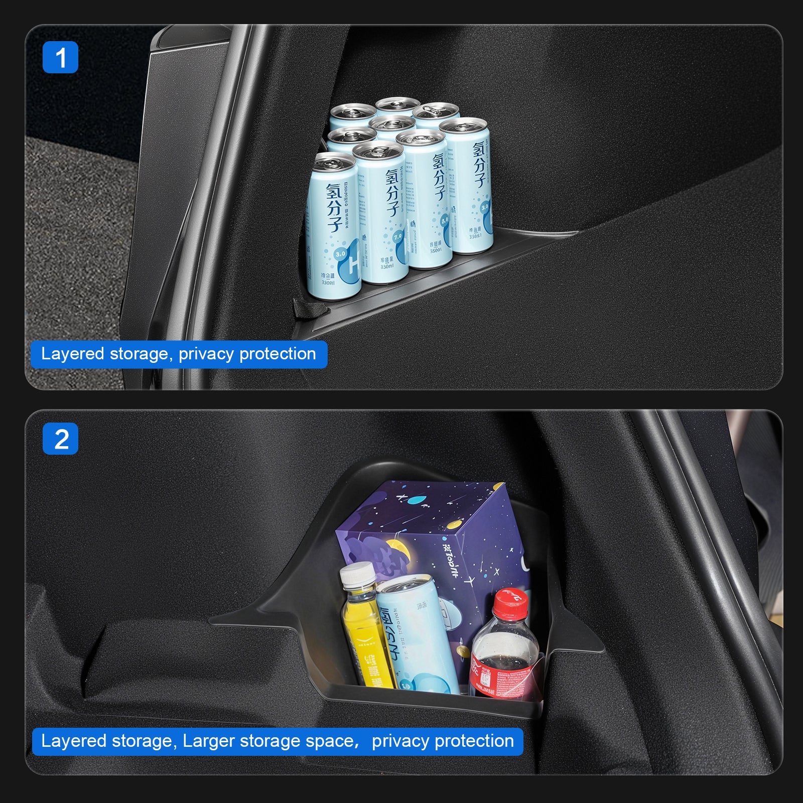 Fits 2025+ Model Y Rear Trunk: Precision-molded for the side compartments of the new Model Y cargo area.