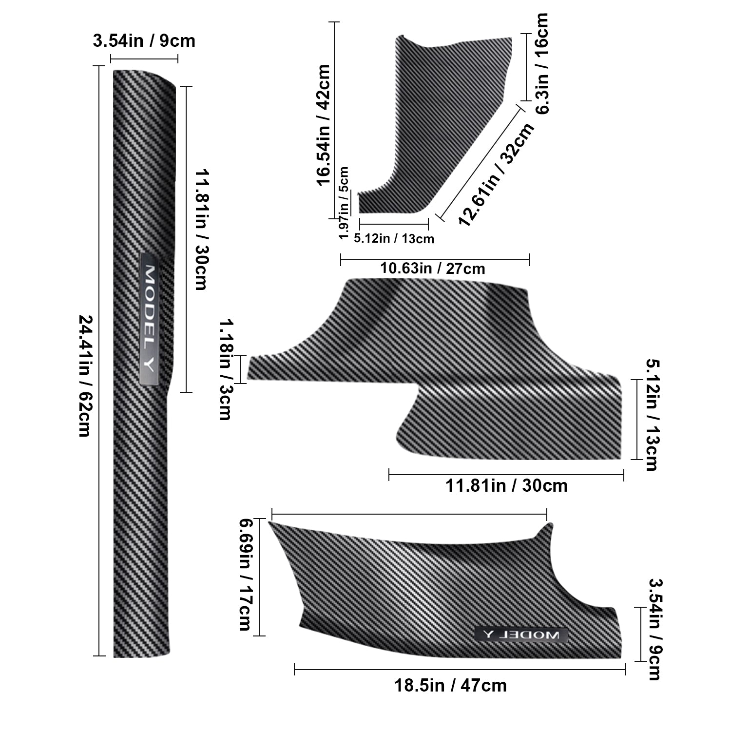 2025+ Model Y Carbon Fiber Door Sill Protectors