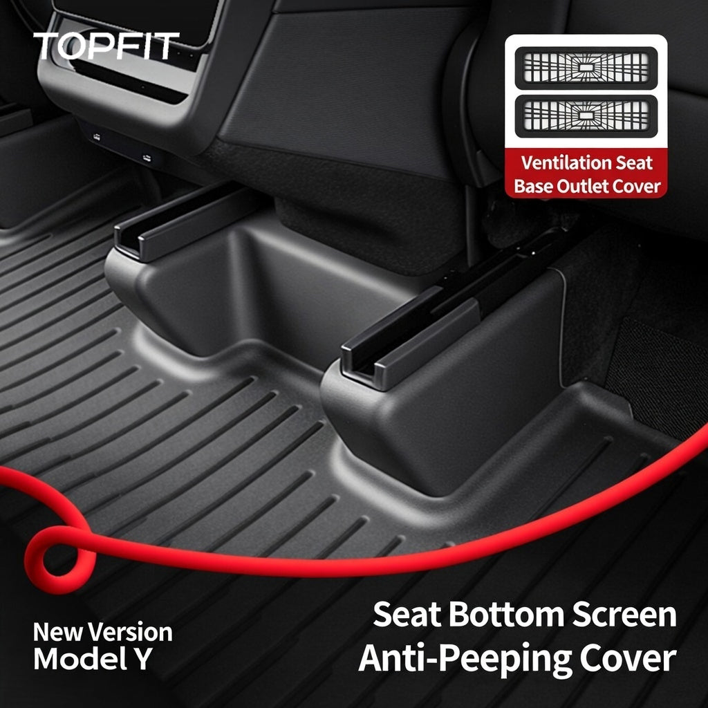 Seat Bottom Screen Anti-Peeping Cover and Ventilation Outlet Protector for 2025+ Tesla Model Y Refresh
