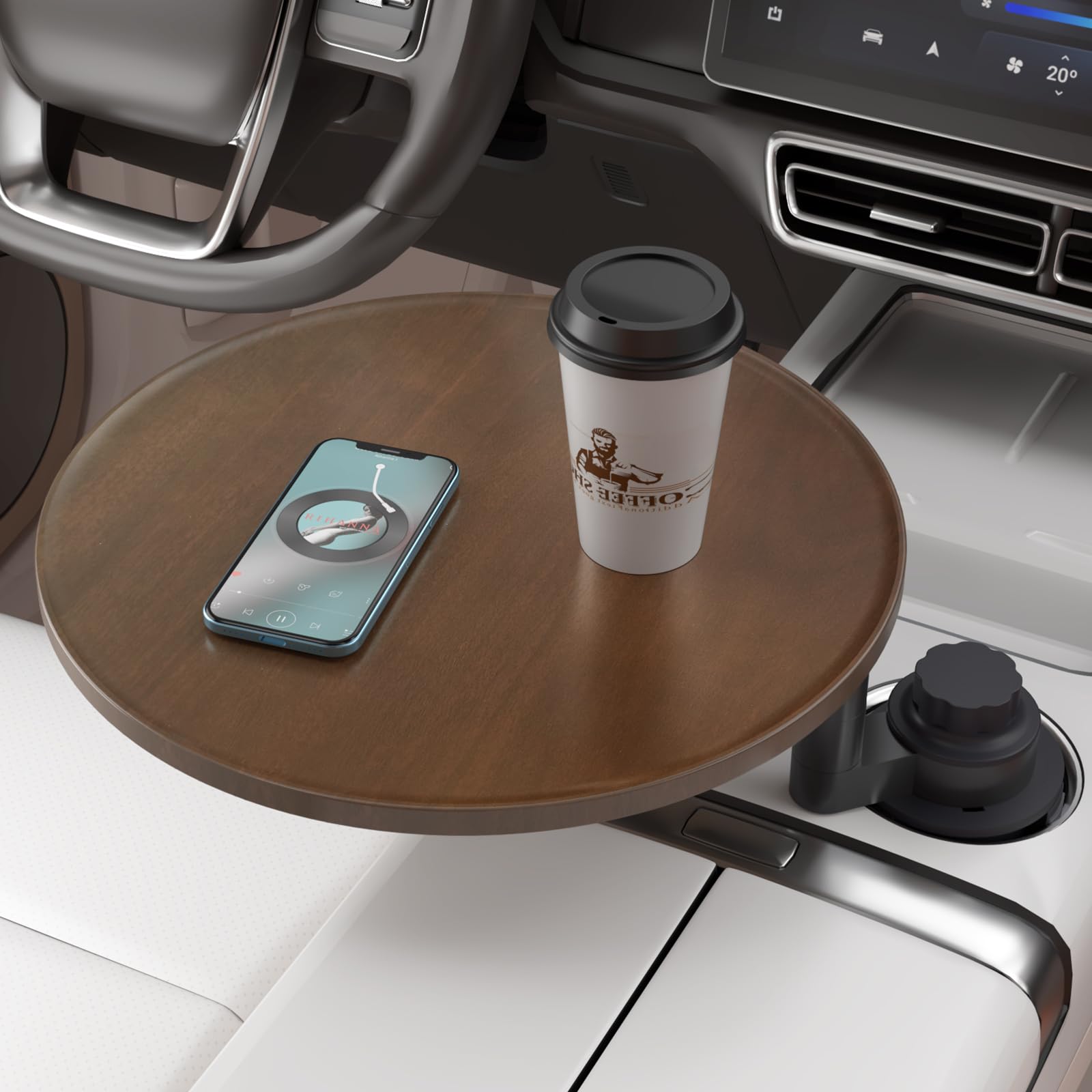 Rotating Wood Car Tray (360°)